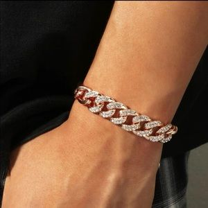 Rhinestone rose gold bracelet